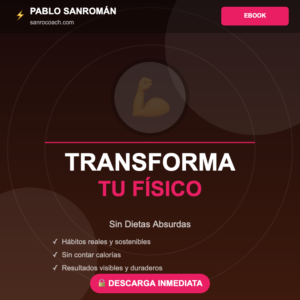 Mockup del ebook Transforma tu Físico de Pablo Sanromán