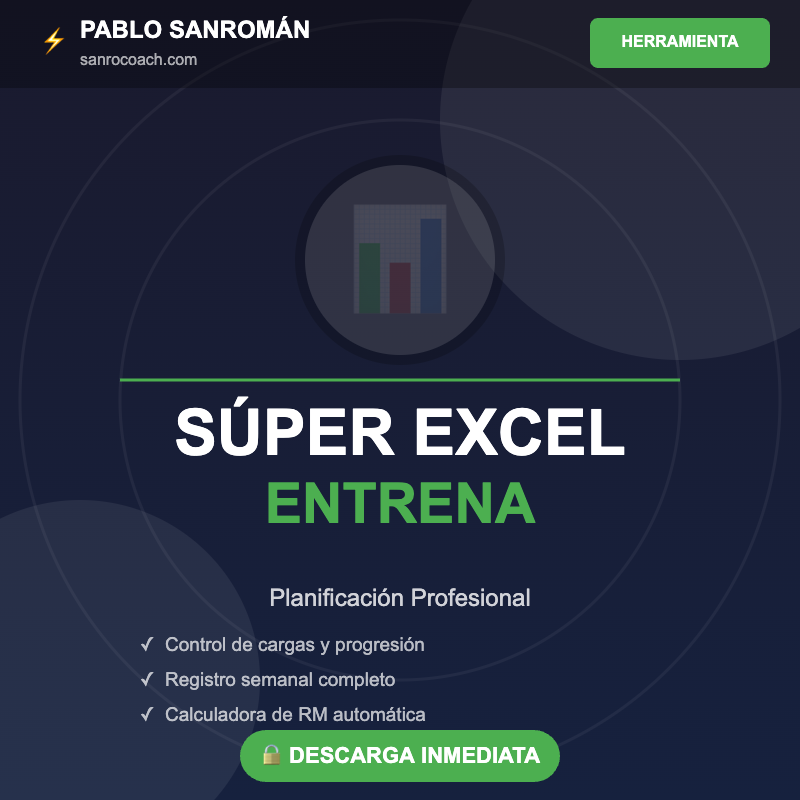 Mockup de El Súper Excel para planificar entrenamiento