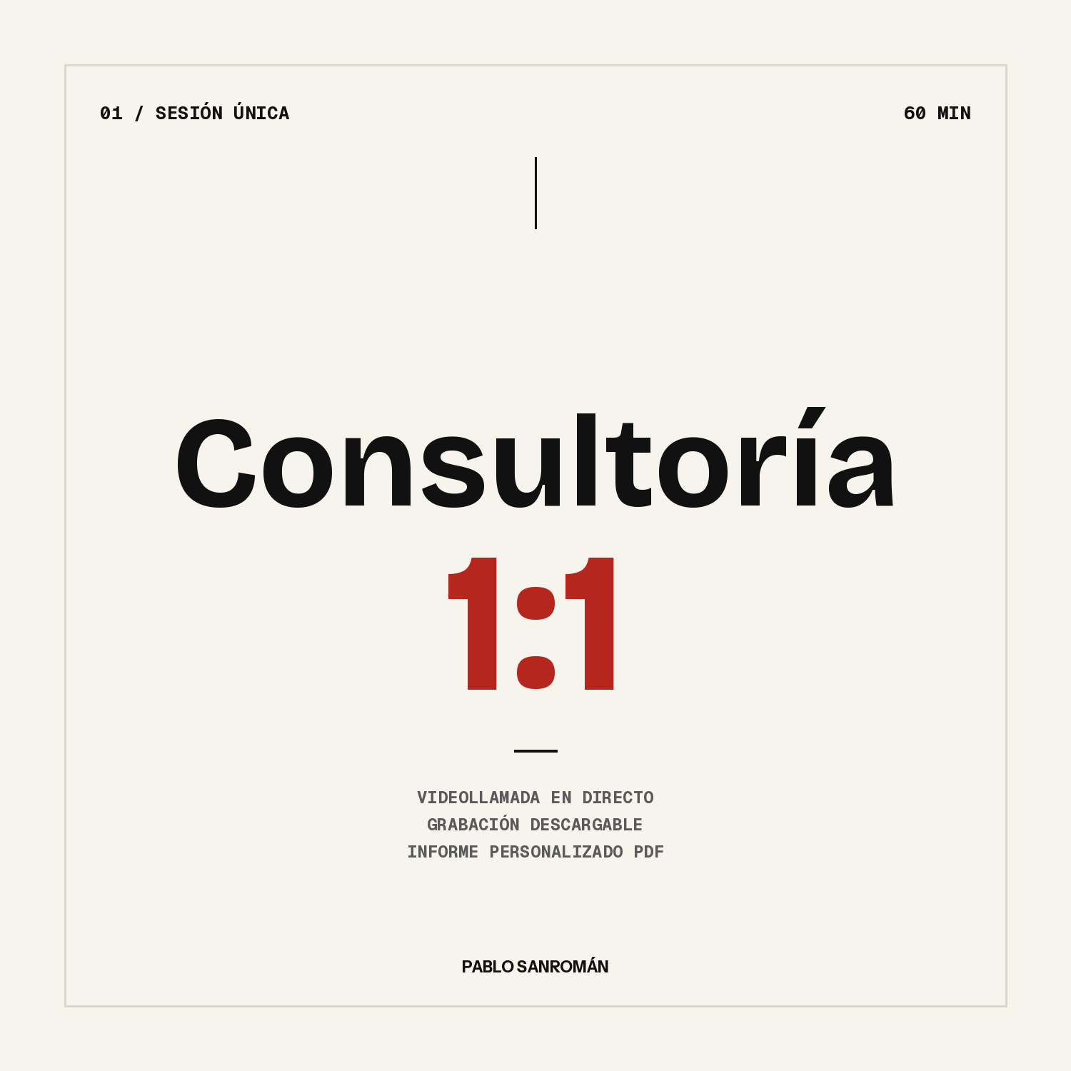 Consultoría 1:1 — Sesión personalizada con Pablo